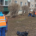 Весенняя уборка придомовой территории на фонде